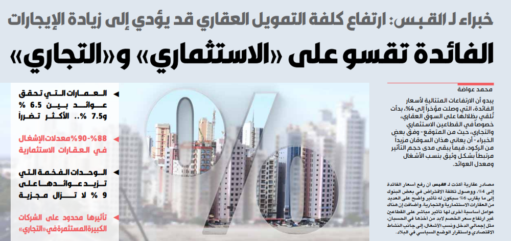 Picture of الفائدة تقسو على «الاستثماري» و«التجاري»
