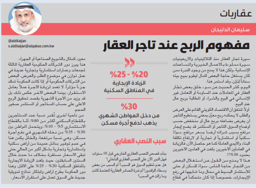 صورة مفهوم الربح عند تاجر العقار