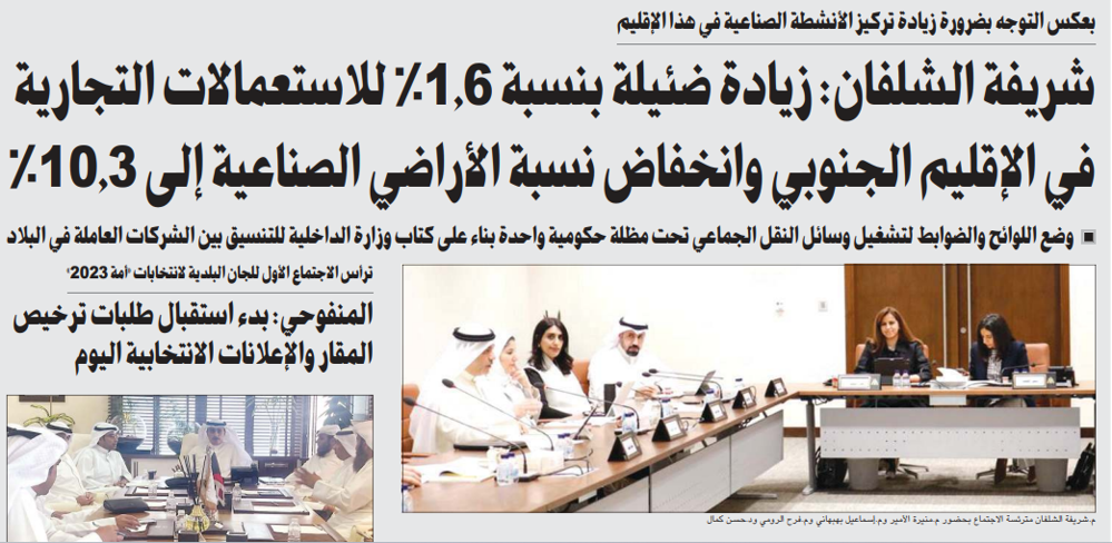 صورة شريفة الشلفان: زيادة ضئيلة بنسبة 1.6% للاستعمالات التجارية في الإقليم الجنوبي وانخفاض نسبة الأراضي الصناعية إلى 10.3%