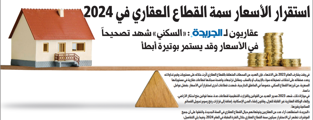 صورة استقرار الأسعار سمة القطاع العقاري في 2024