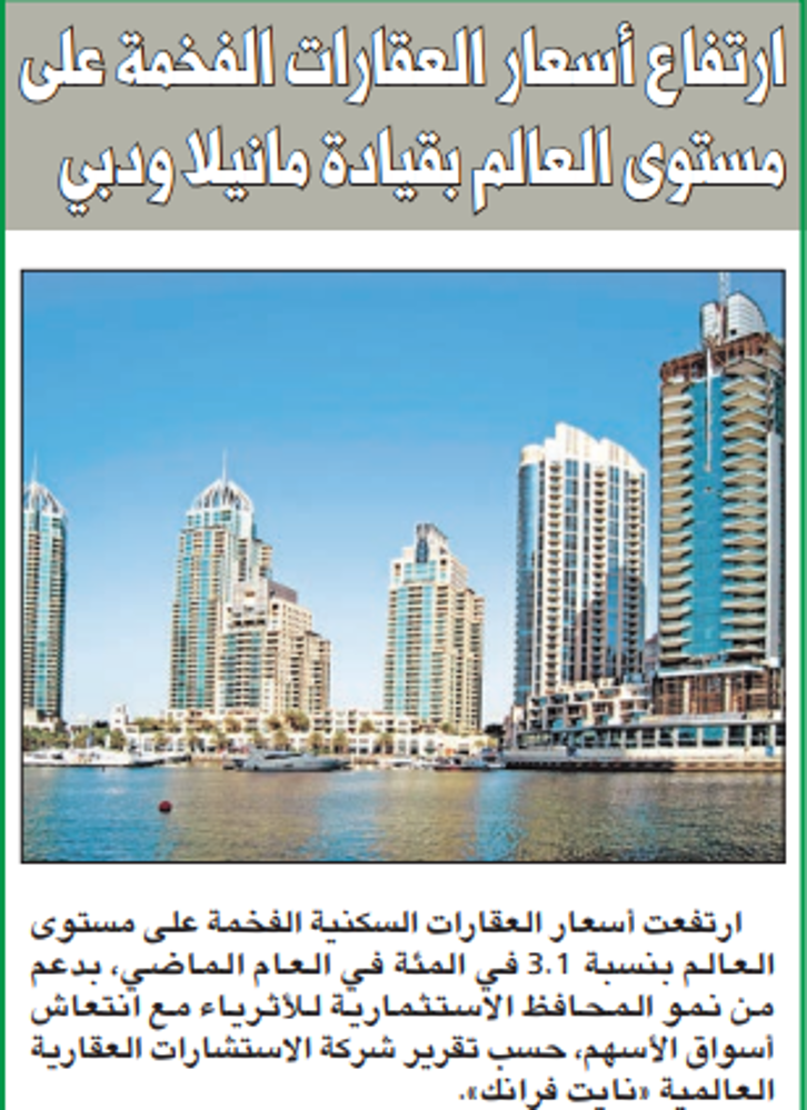 صورة ارتفاع أسعار العقارات الفخمة على مستوى العالم بقيادة مانيلا ودبي
