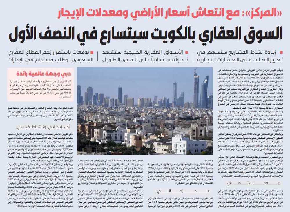 صورة «المركز»: السوق العقاري بالكويت سيتسارع في النصف الأول
