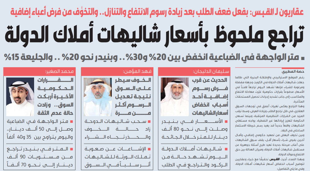 Picture of خبراء وعقاريون لـ القبس: هبوط ملحوظ في أسعار شاليهات أملاك الدولة